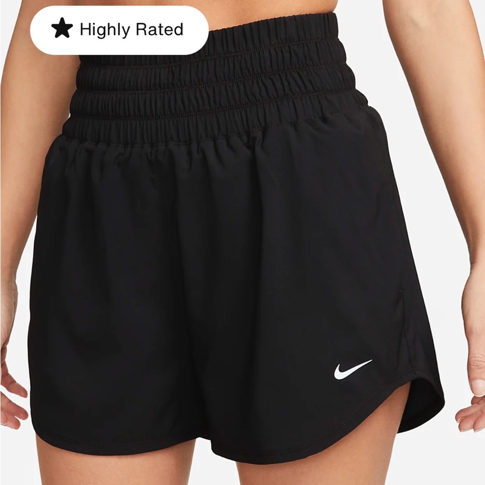 Nike One, Ultra High Waist 3” Shorts, Size L, Color Black